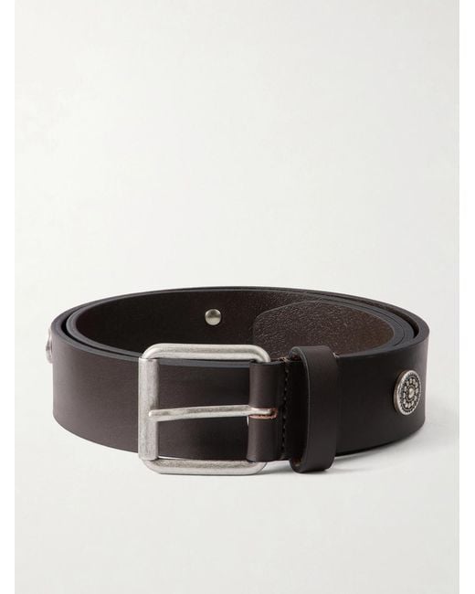 A Kind Of Guise Black 2.5 Cm Pilgrim Embellished Leather Belt for men