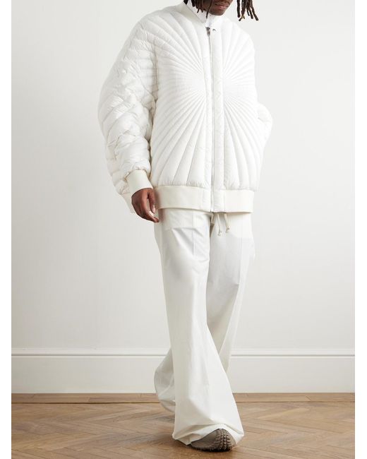 Rick Owens Natural Moncler Oversized Padded Quilted Shell Bomber Jacket for men