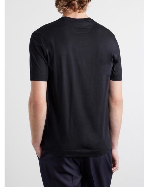 Zegna Black Cotton-jersey T-shirt for men