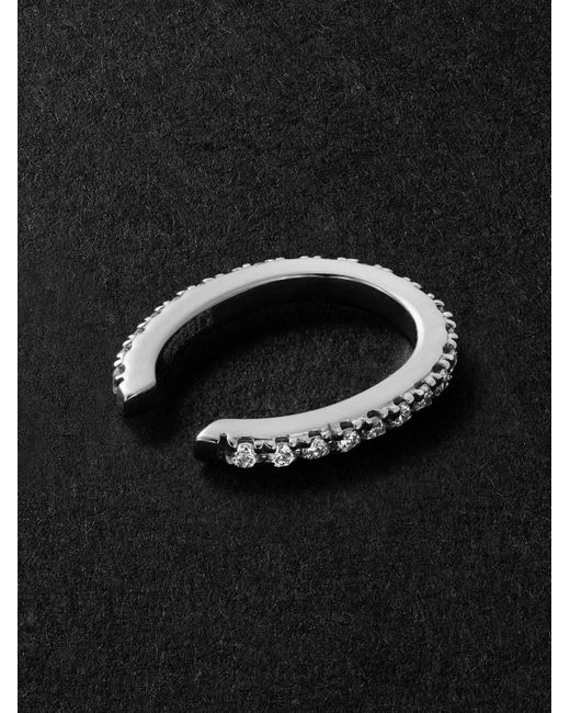 KOLOURS JEWELRY Black Luna Spectra Oval 14-Karat Diamond Ear Cuff for men