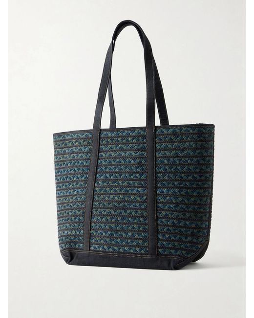 RRL Blue Banks Beach Medium Woven Tote for men