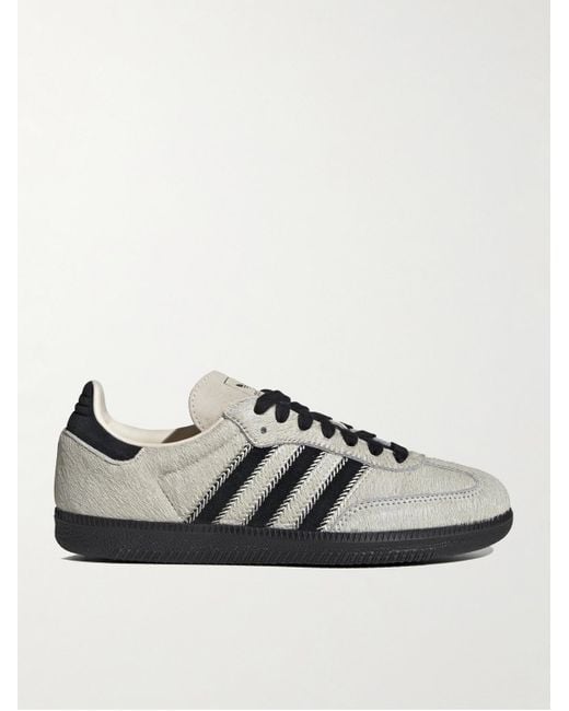 Adidas Originals Natural Samba Og Suede-Trimmed Calf Hair Sneakers for men