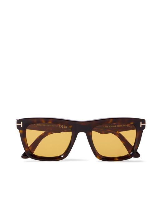 Tom Ford Brown Lelio Square-Frame Tortoiseshell Acetate Sunglasses for men