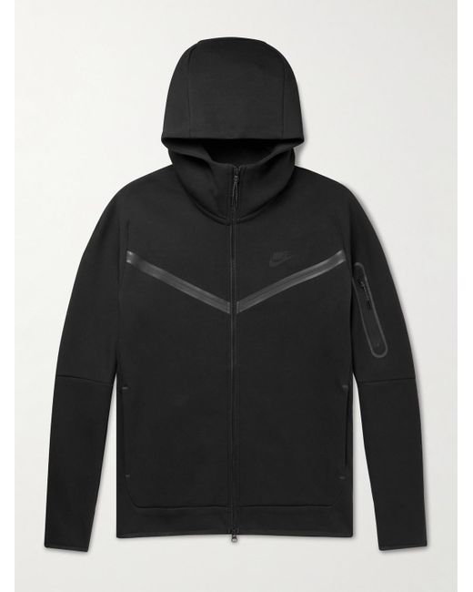 Nike Sportswear Taped Cotton-blend Tech Fleece Zip-up Hoodie in Black ...