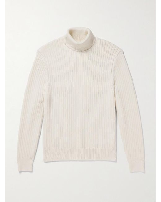 Aimé Leon Dore White Ribbed Merino Wool And Cotton-Blend Rollneck Sweater for men