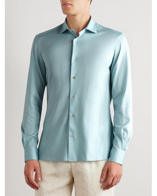 Boglioli Blue Cotton-jersey Shirt for men