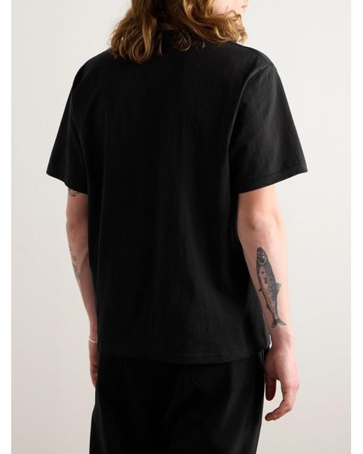 Thisisneverthat Black Logo-print Cotton-jersey T-shirt for men
