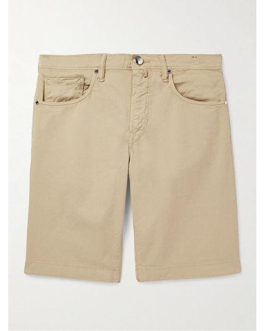 Incotex Natural Straight-leg Stretch-cotton Bermuda Shorts for men