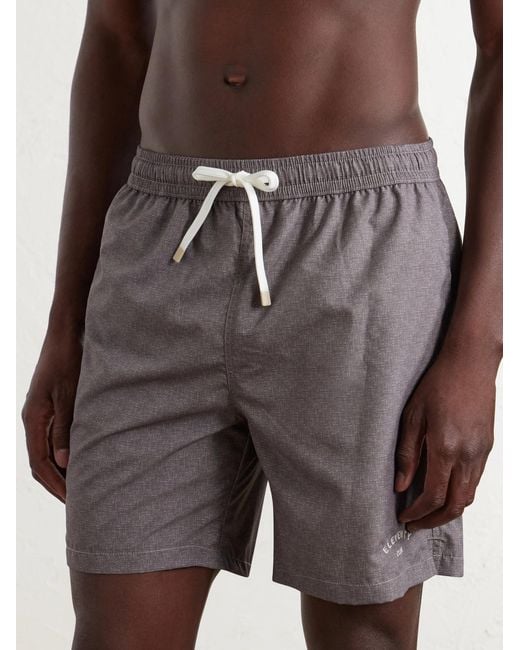 Eleventy Gray Straight-Leg Mid-Length Swim Shorts for men