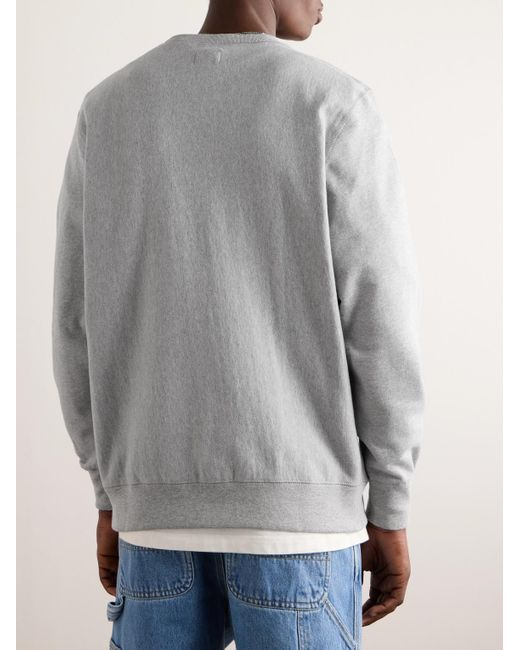 Noah NYC Core Sweatshirt aus Baumwoll-Jersey mit Logostickerei in Gray für Herren
