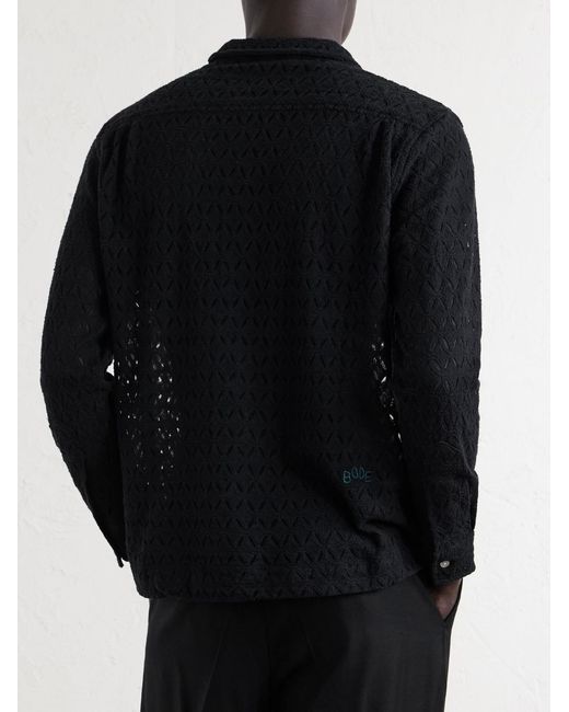 Bode Blue Cotton-Blend Lace Shirt for men