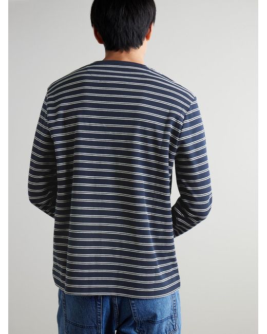 Mr P. Blue Striped Cotton-jersey T-shirt for men