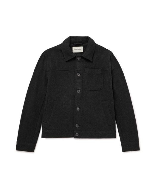 Oliver Spencer Black Buffalo Wool-Blend Jacket for men