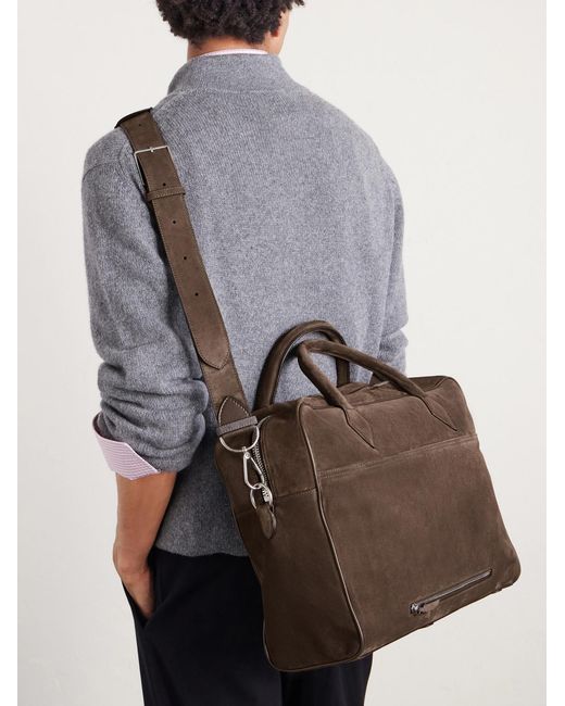 Metier Brown Closer Suede Weekend Bag for men