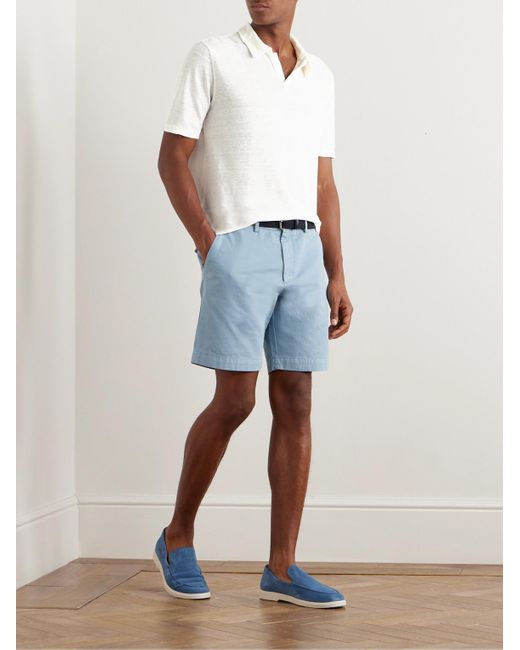 Massimo Alba White Aruba Slim-fit Linen-piqué Polo Shirt for men