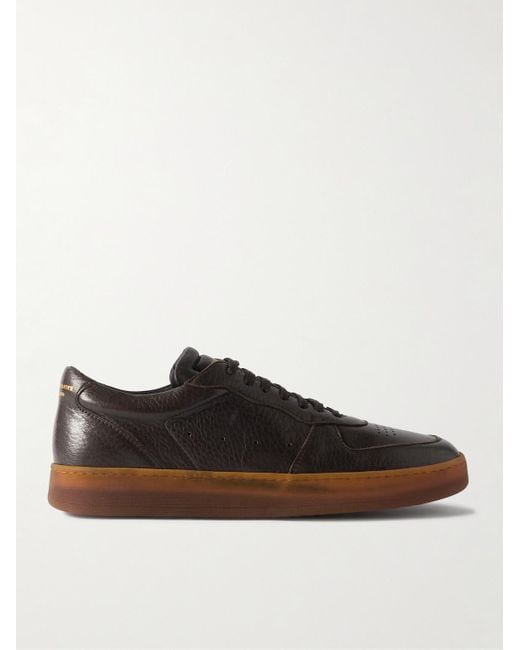 Officine Creative Brown Asset 001 Full-Grain Leather Sneakers for men