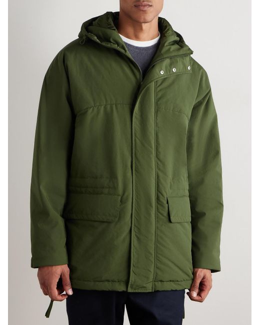 Laminar Green Padded Shell Hooded Parka for men