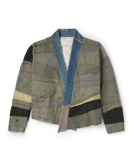 Greg Lauren Green Mixed Army Patchwork Cotton-blend Jacket for men