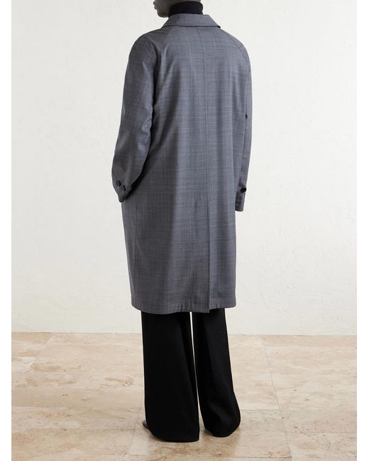 Burberry Gray Prince Of Wales Checked Virgin Wool Car Coat for men