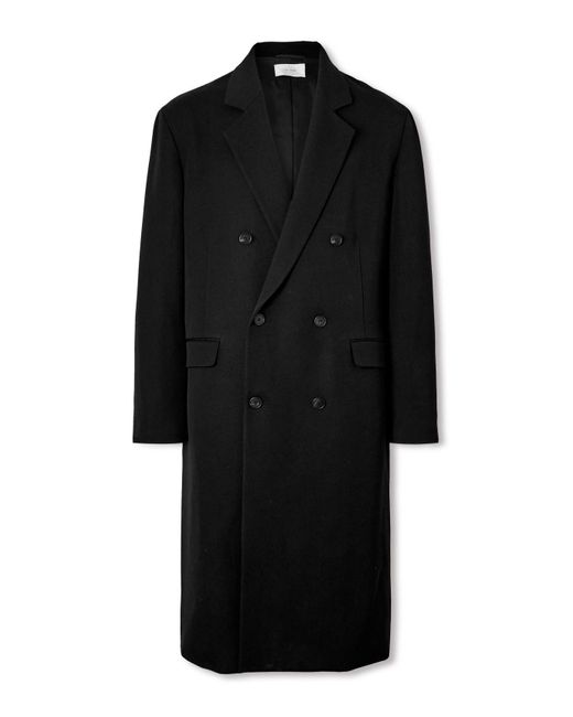 The Row Anders Doublebreasted Wool Coat in Black for Men Lyst