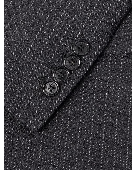 Acne Blue Jarvel Double-Breasted Pinstriped Wool-Blend Suit Jacket for men