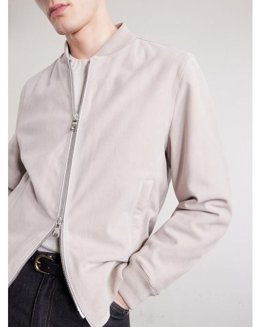 Mr P. Pink Suede Bomber Jacket for men