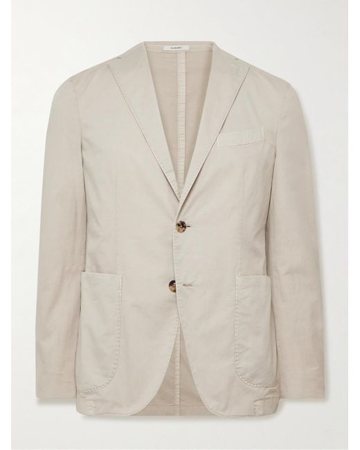Boglioli Natural Unstructured Garment-Dyed Cotton-Blend Twill Suit Jacket for men