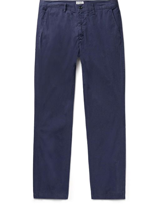 Hartford Blue Tyron Slim-fit Straight-leg Cotton-twill Trousers for men