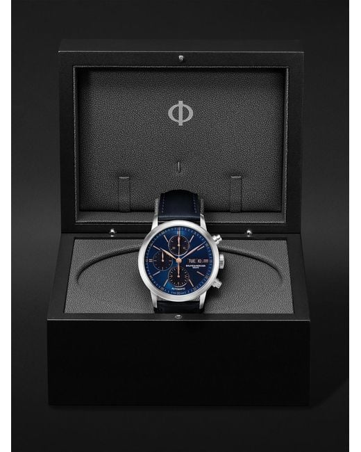 Baume & Mercier Black Classima Automatic Chronograph 42Mm Stainless Steel And Leather Watch, Ref. No. 10781 for men