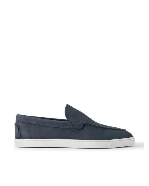 Christian Louboutin Blue Moonboat Leather Boat Shoes for men