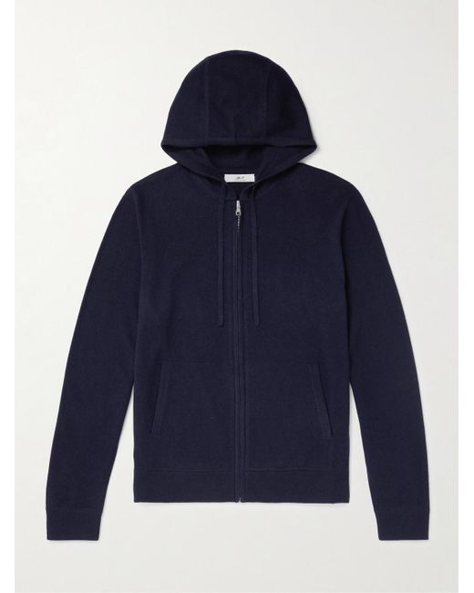 Mr P. Blue Wool And Cashmere-Blend Zip-Up Hoodie for men