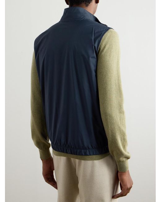 Loro Piana Blue Slim-Fit Reversible Storm System Windwish Twill And Wool Gilet for men