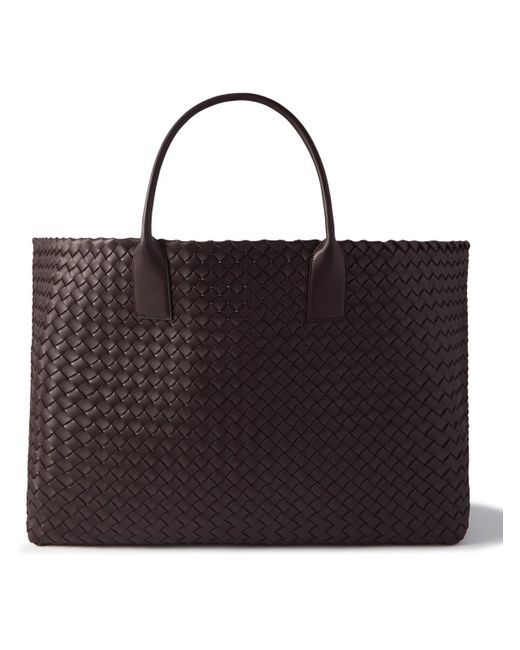 Bottega Veneta Black Intrecciato Cabat Large Leather Tote Bag for men
