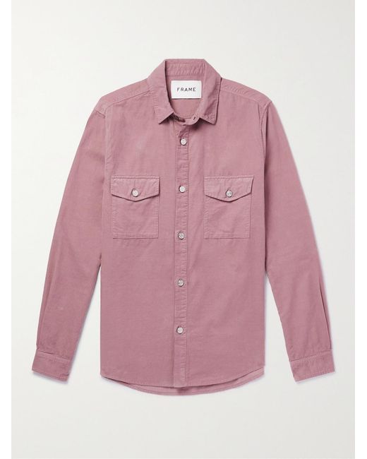 FRAME Pink Cotton-Corduroy Shirt for men