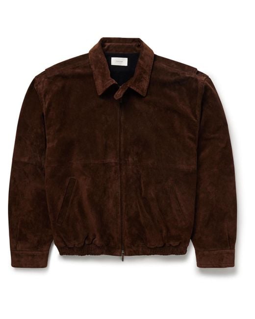 The Row Brown Ronan Suede Bomber Jacket for men