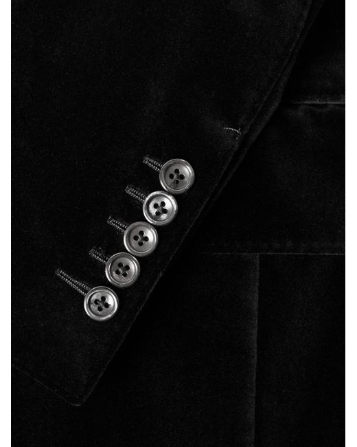 Tom Ford Black Atticus Slim-fit Cotton-velvet Blazer for men
