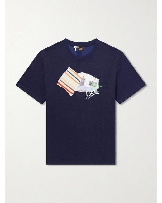 Loewe Blue Paula's Ibiza Patch-Appliqué Cotton-Blend Jersey T-Shirt for men