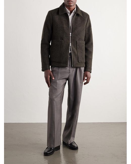 NN07 Black Gael Brushed Wool-blend Jacket for men