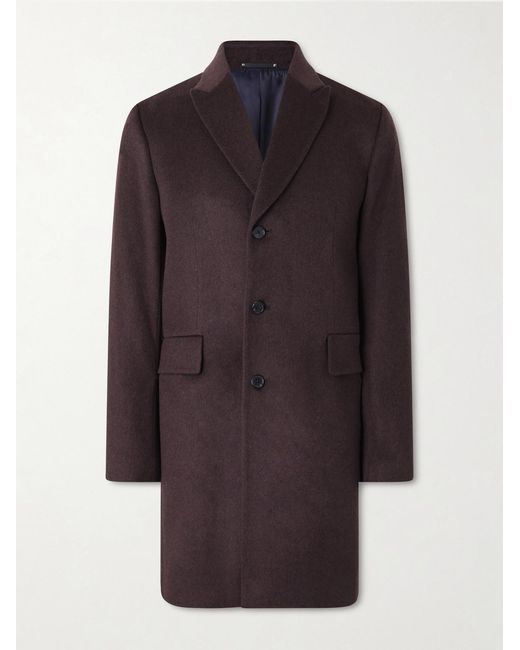 Paul Smith Brown Slim-fit Wool And Cashmere-blend Felt Coat for men