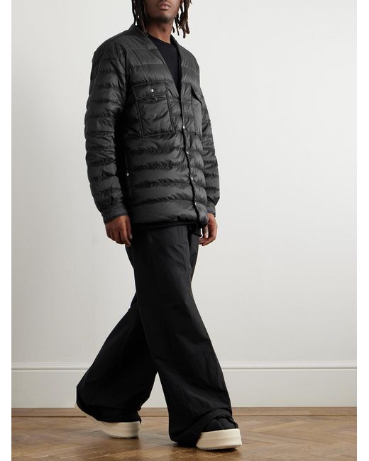 Rick Owens Black Moncler Logo-Appliquéd Quilted Shell Down Jacket for men