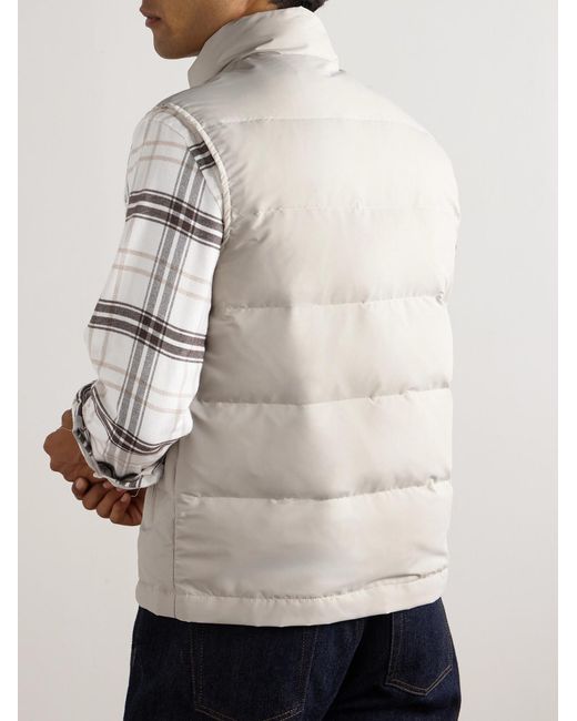 Eleventy Natural Quilted Tech Wool-Blend Down Gilet for men
