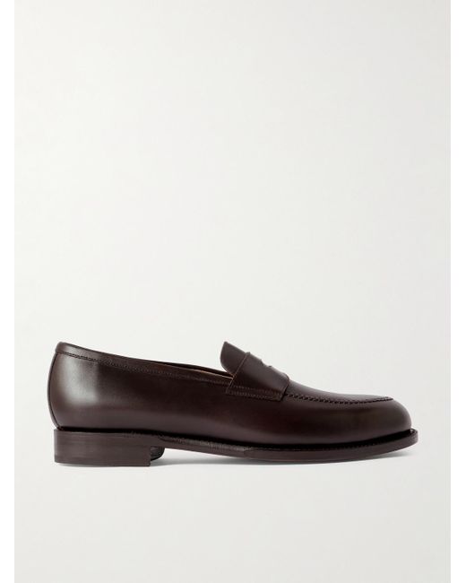 Morjas Brown Leather Penny Loafers for men