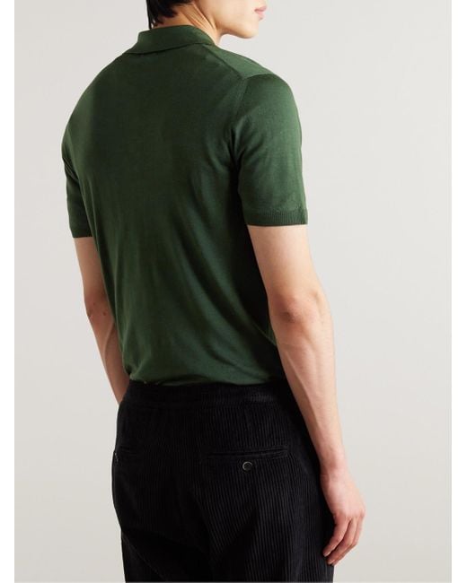 Barena Green Marco Merino Wool Polo Shirt for men