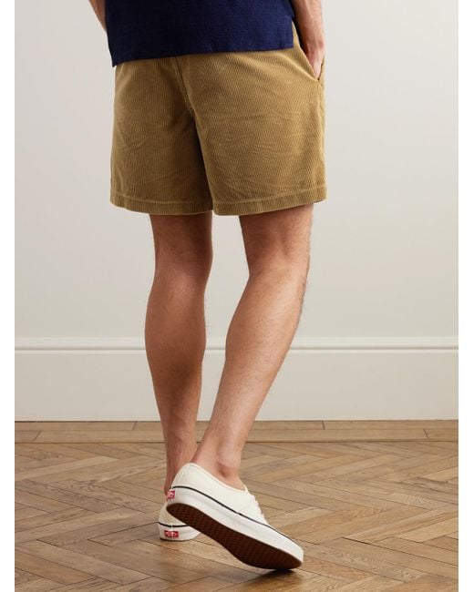 Shorts a gamba dritta in velluto a coste di cotone con coulisse Prepster di Polo Ralph Lauren in Natural da Uomo
