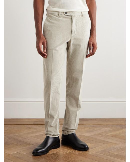Slowear Natural Incotex Straight-Leg Cotton-Blend Corduroy Trousers for men