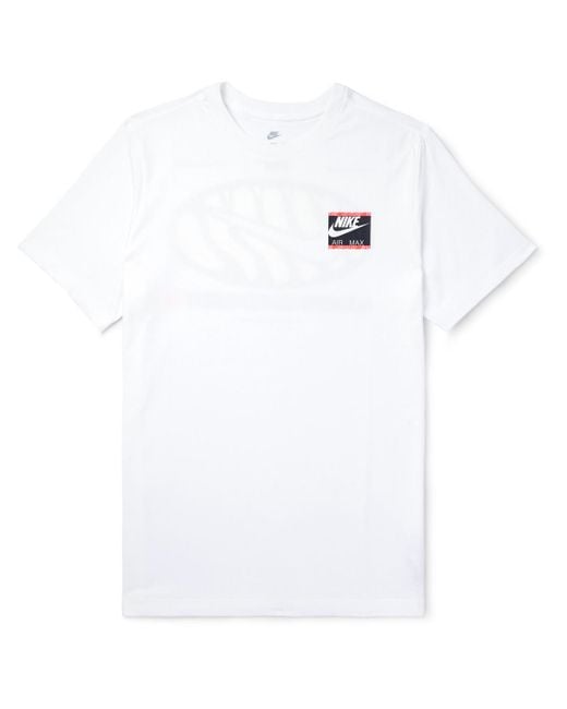 Nike White Logo-print Cotton-jersey T-shirt for men