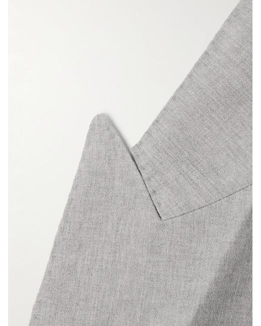 AMI Gray Oversized Double-Breasted Wool Blazer for men