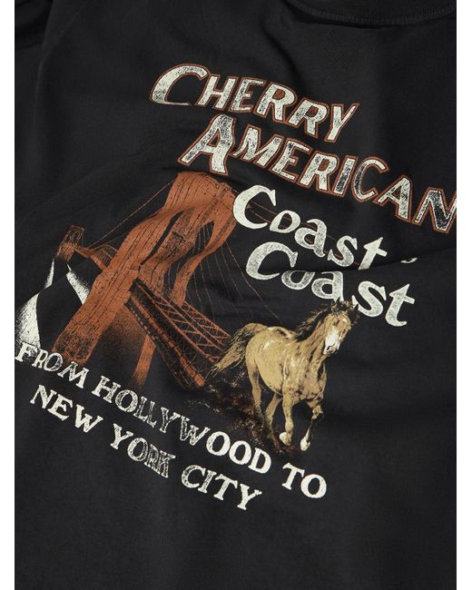CHERRY LA Black Coast To Coast Printed Cotton-Jersey T-Shirt for men