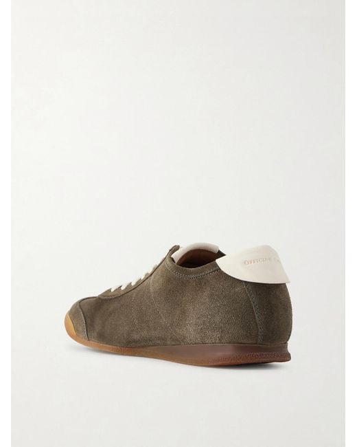 Officine Creative Brown Hazel 001 Leather-trimmed Suede Sneakers for men