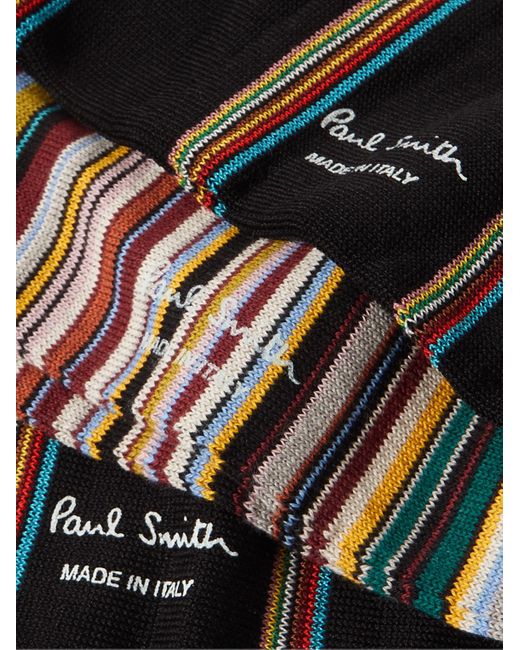 Paul Smith Black Leather Billfold Wallet And Three-pack Cotton-blend Socks Gift Set for men